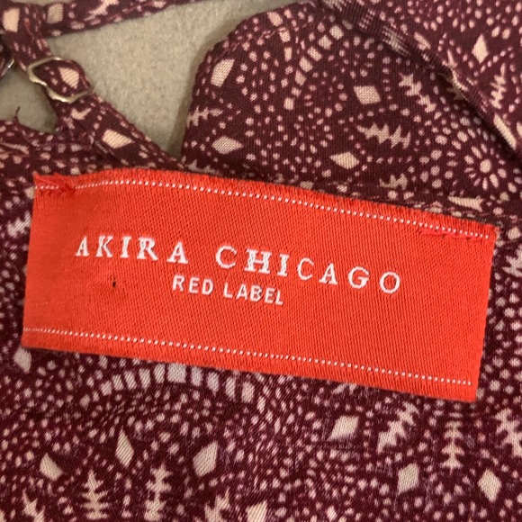 Akira Chicago Purple and Cream Crop Top - Picture 4 of 6
